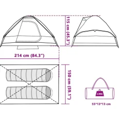 vidaXL Tienda de campaña iglú para 2 personas impermeable Verde Clearance