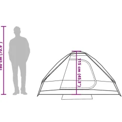 vidaXL Tienda de campaña iglú para 2 personas impermeable Verde Clearance