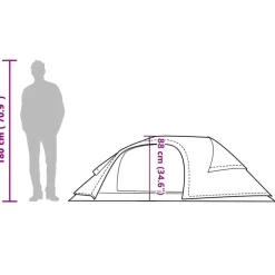 vidaXL Actividades Al Aire Libre-Tienda de campaña iglú para 1 persona impermeable