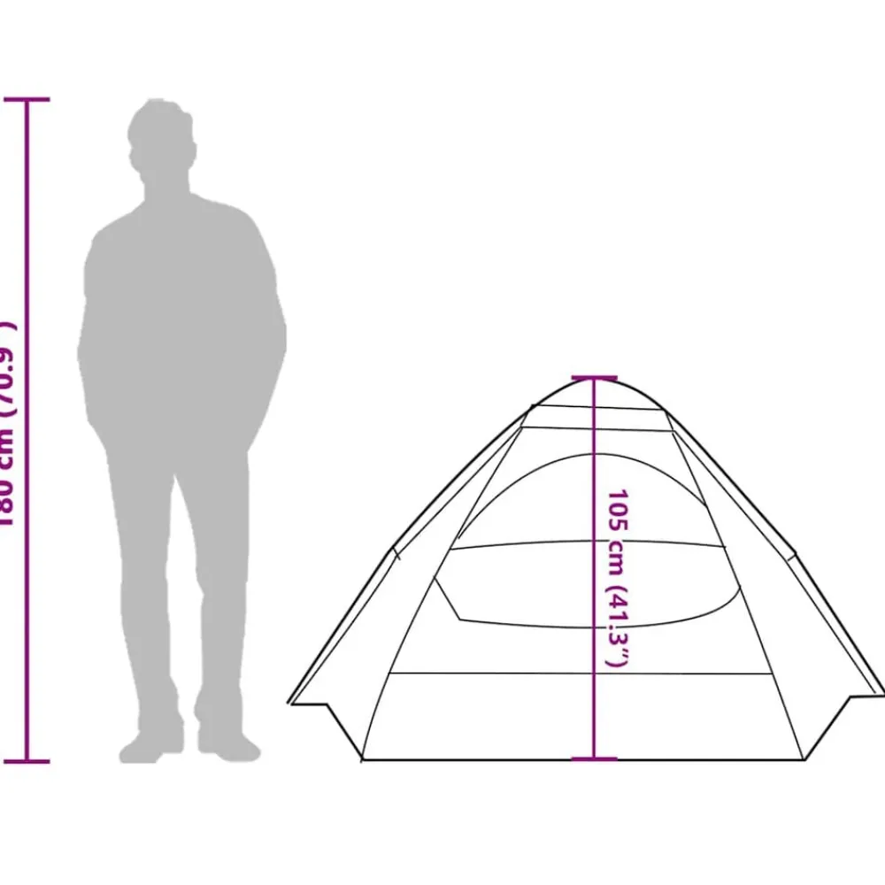 vidaXL Tienda de campaña iglú para 2 personas impermeable Verde Clearance