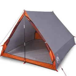 vidaXL Actividades Al Aire Libre-Tienda de campaña marco en A para 2 personas impermeable gris