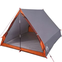vidaXL Actividades Al Aire Libre-Tienda de campaña marco en A para 2 personas impermeable gris
