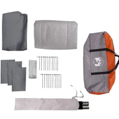 vidaXL Actividades Al Aire Libre-Tienda de campaña on porche 5 personas impermeable gris naranja