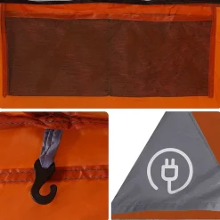 vidaXL Actividades Al Aire Libre-Tienda de campaña on porche 5 personas impermeable gris naranja