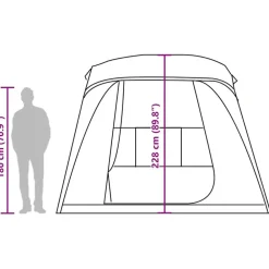 vidaXL Actividades Al Aire Libre-Tienda de campaña on porche 5 personas impermeable gris naranja