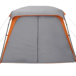 vidaXL Actividades Al Aire Libre-Tienda de campaña on porche 5 personas impermeable gris naranja