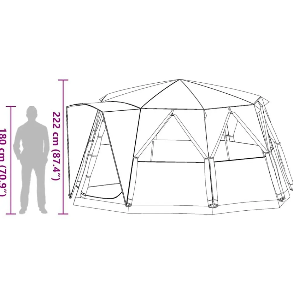 vidaXL Actividades Al Aire Libre-Tienda de campaña para 6 personas 425 x 396 x 222 cm