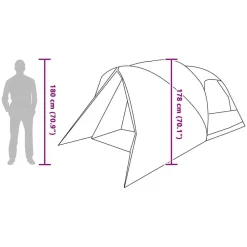 vidaXL Tienda de campaña para 4 personas con techo Gris y naranja Sale