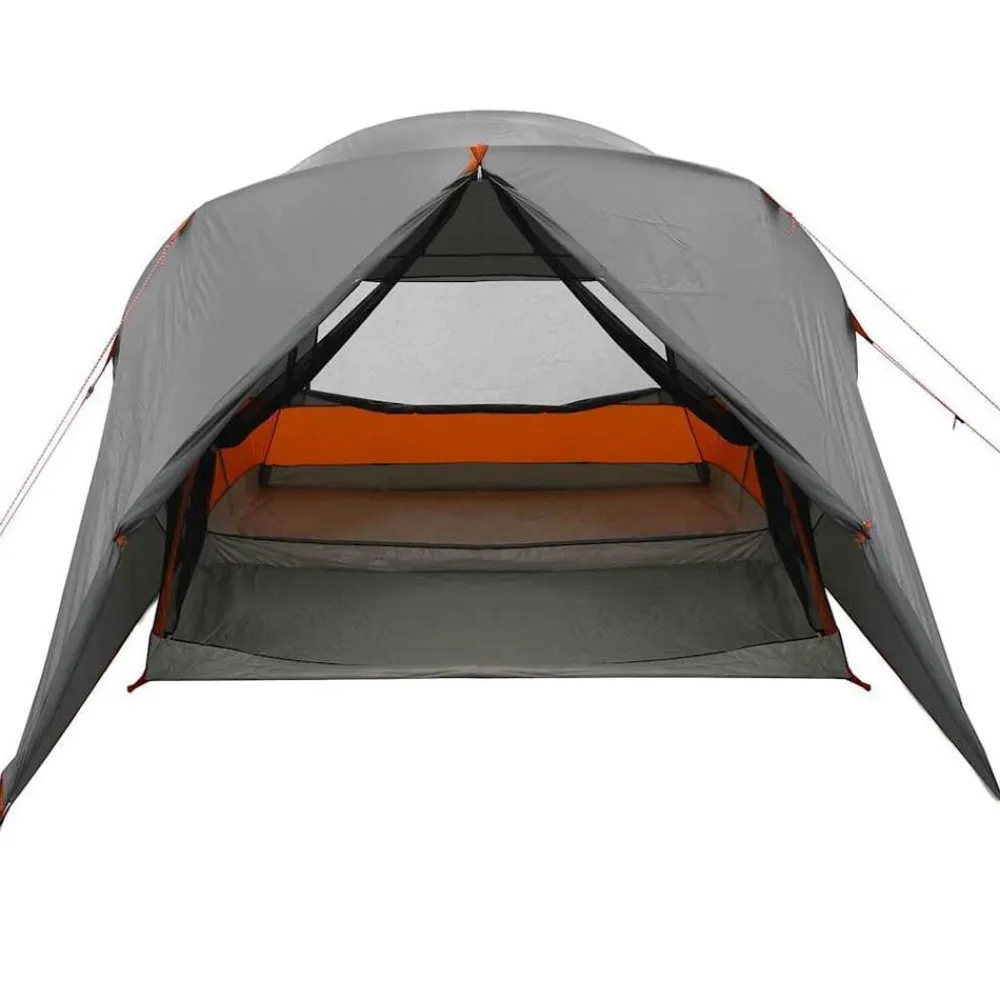 vidaXL Tienda de campaña para 4 personas con techo Gris y naranja Sale