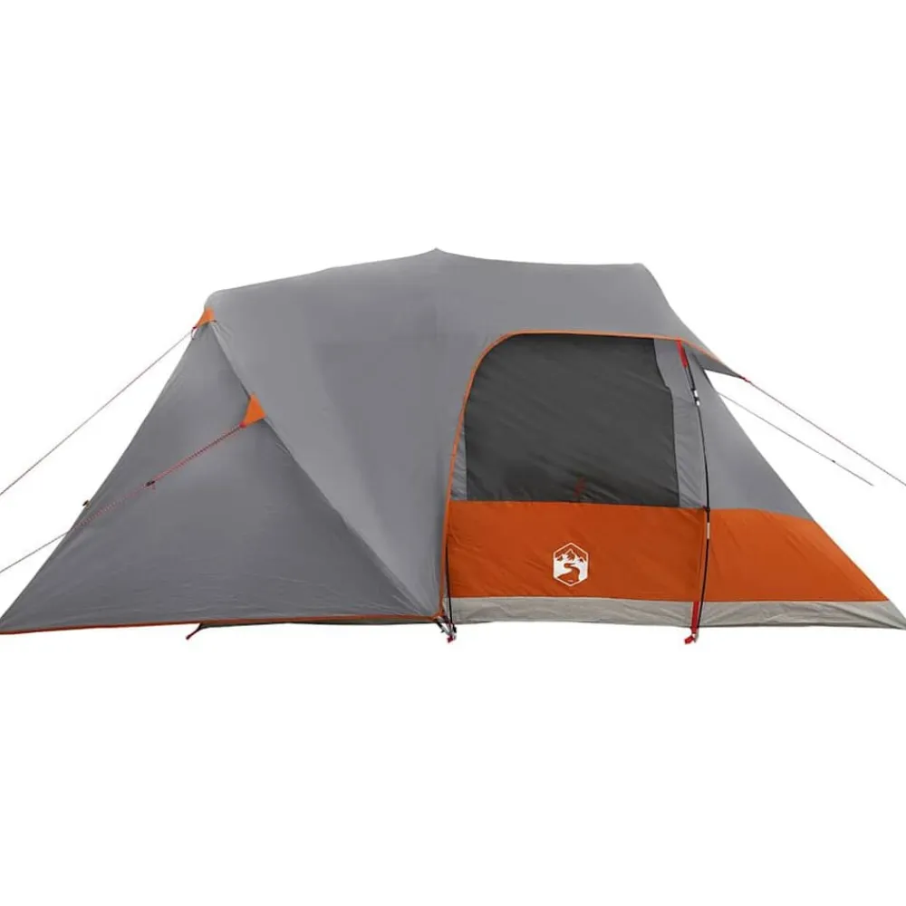 vidaXL Tienda de campaña para 4 personas con techo Gris y naranja Sale