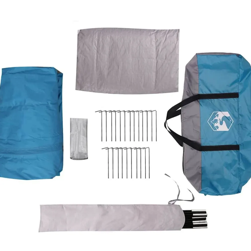 vidaXL Actividades Al Aire Libre-Tienda de campaña para 3 personas con techo y gris