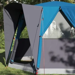 vidaXL Actividades Al Aire Libre-Tienda de campaña para 3 personas con techo y gris