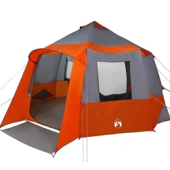 vidaXL Tienda de campaña para 12 personas con techo Gris y naranja Sale