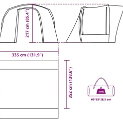 vidaXL Actividades Al Aire Libre-Tienda de campaña para coche impermeable