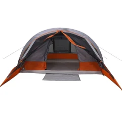 vidaXL Tienda de campaña para 4 personas impermeable Gris y naranja Online