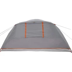 vidaXL Tienda de campaña para 4 personas impermeable Gris y naranja Online