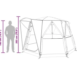 vidaXL Actividades Al Aire Libre-Tienda de campaña para 3 personas con techo