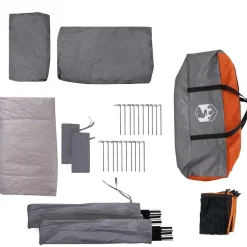 vidaXL Tienda de campaña para 5 personas impermeable Gris y naranja Clearance