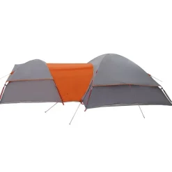 vidaXL Tienda de campaña para 5 personas impermeable Gris y naranja Clearance