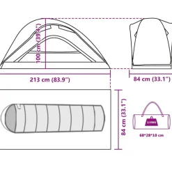 vidaXL Actividades Al Aire Libre-Tienda de campaña para 1 persona impermeable