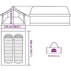 vidaXL Tienda de campaña para 2 personas impermeable Camuflaje Best