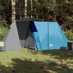 vidaXL Tienda de campaña para 3 personas impermeable Azul Best