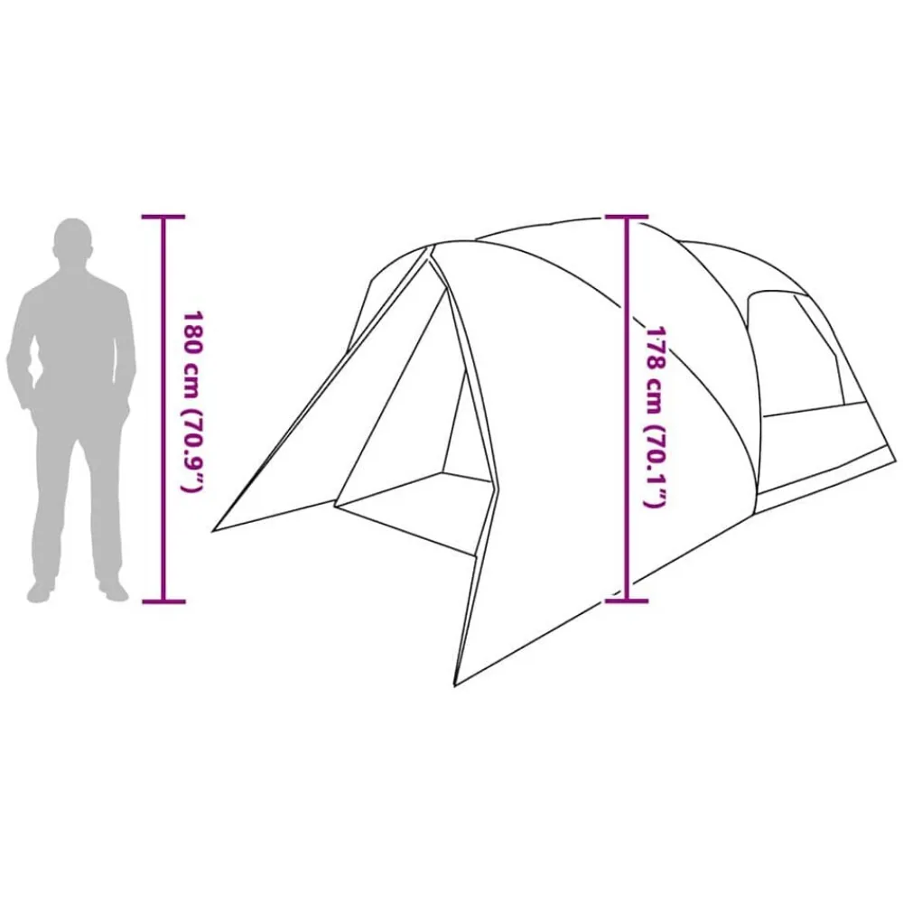 vidaXL Actividades Al Aire Libre-Tienda de campaña para 4 personas 455 x 252 x 178 cm