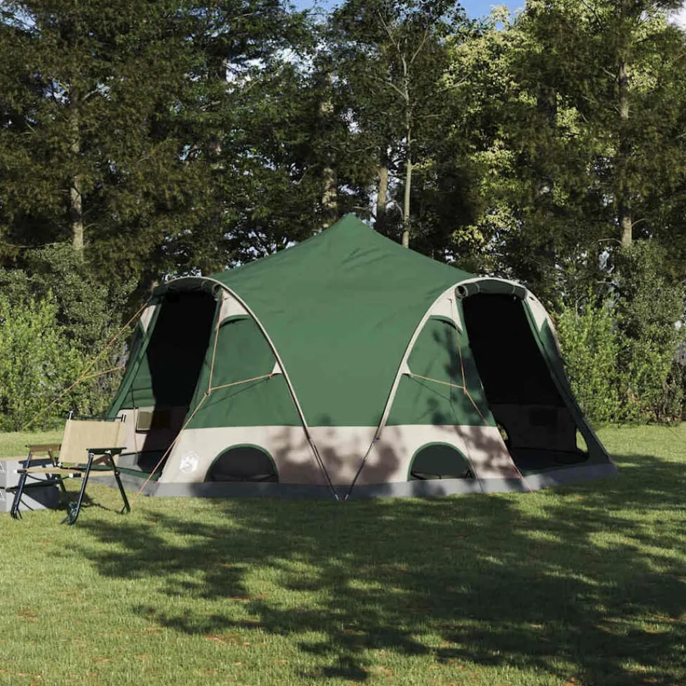 vidaXL Tienda de campaña para 4 personas 505 x 450 x 248 cm Verde Outlet