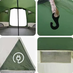 vidaXL Tienda de campaña para 4 personas 505 x 450 x 248 cm Verde Outlet