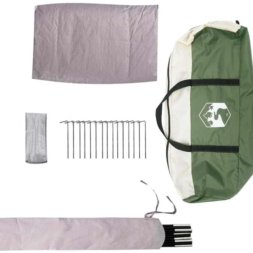 vidaXL Tienda de campaña para 4 personas 505 x 450 x 248 cm Verde Outlet