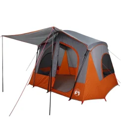 vidaXL Tienda de campaña para 5 personas impermeable Gris y naranja Clearance