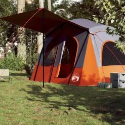 vidaXL Tienda de campaña para 5 personas impermeable Gris y naranja Clearance
