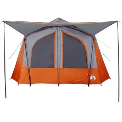 vidaXL Tienda de campaña para 5 personas impermeable Gris y naranja Clearance