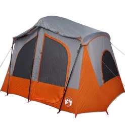 vidaXL Tienda de campaña para 5 personas impermeable Gris y naranja Clearance