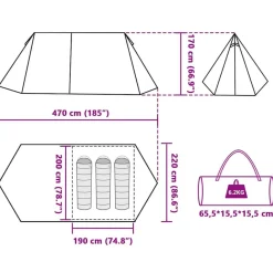 vidaXL Tienda de campaña para 3 personas impermeable Verde