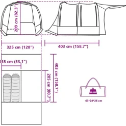 vidaXL Tienda de campaña para coche impermeable Gris y naranja Clearance