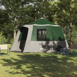 vidaXL Tienda de campaña para 12 personas y 405 x 405 x 273 cm Verde