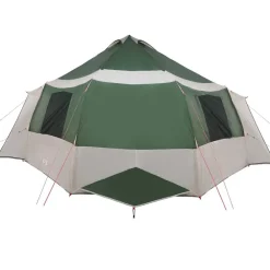 vidaXL Tienda de campaña para 12 personas y 405 x 405 x 273 cm Verde
