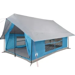 vidaXL Tienda de campaña para 5 personas impermeable Azul Discount