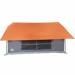vidaXL Tienda de campaña para 5 personas impermeable Gris y naranja Discount