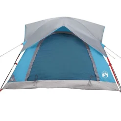 vidaXL Tienda de campaña para 4 personas impermeable Azul Outlet