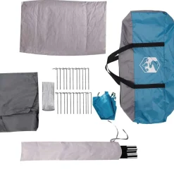 vidaXL Actividades Al Aire Libre-Tienda de campaña túnel para 4 personas impermeable