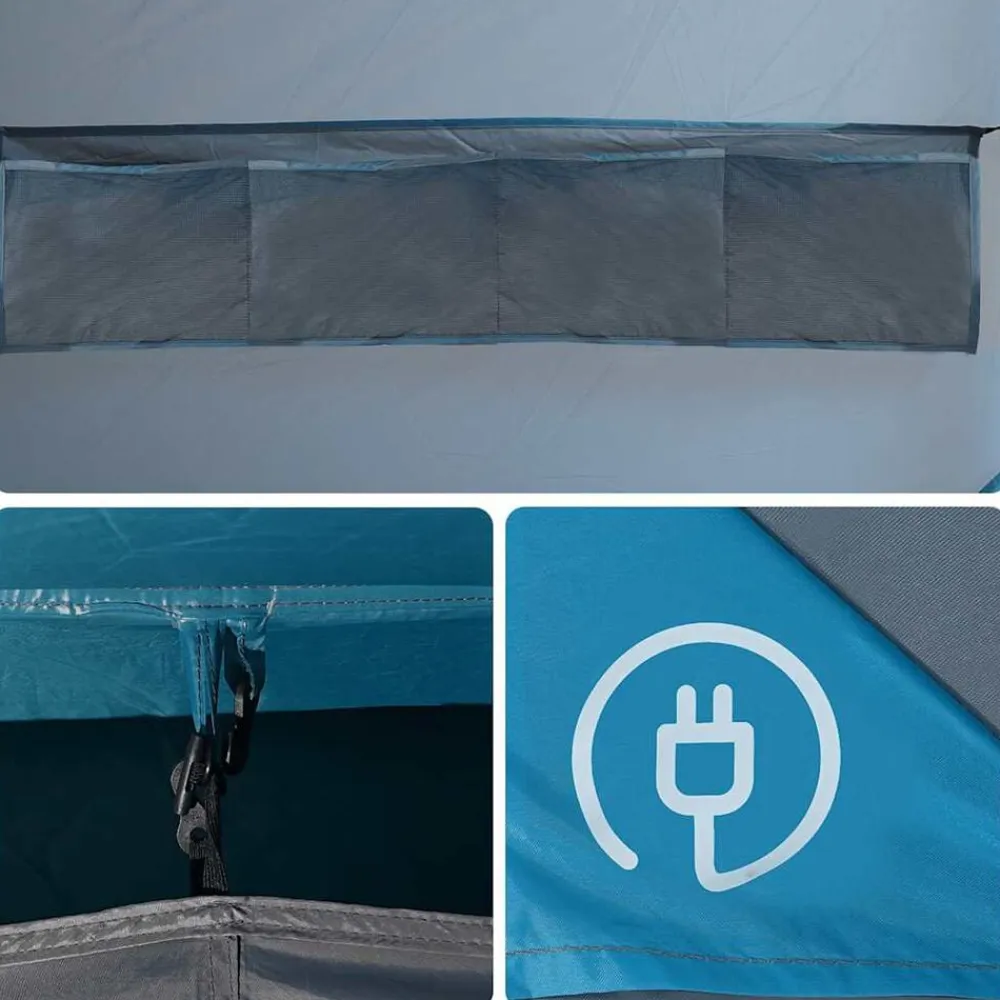 vidaXL Actividades Al Aire Libre-Tienda de campaña túnel para 4 personas impermeable