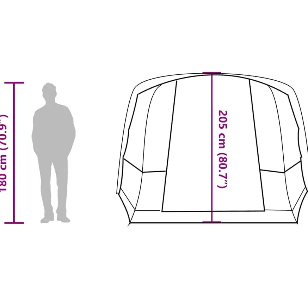 vidaXL Actividades Al Aire Libre-Tienda de campaña túnel para 4 personas impermeable