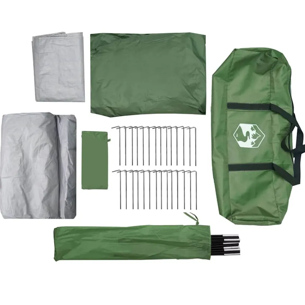 vidaXL Tienda de campaña túnel para 4 personas impermeable Verde Best