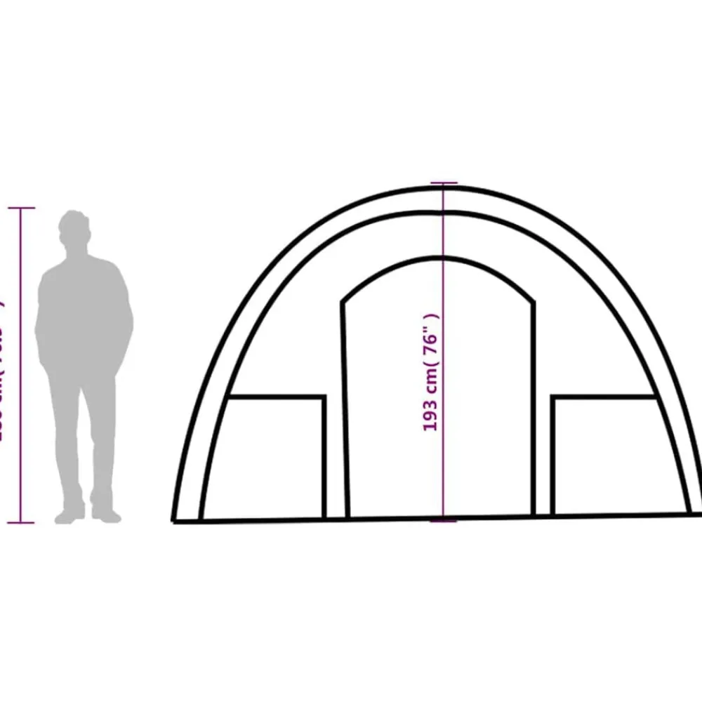 vidaXL Tienda de campaña túnel para 4 personas impermeable Verde Best