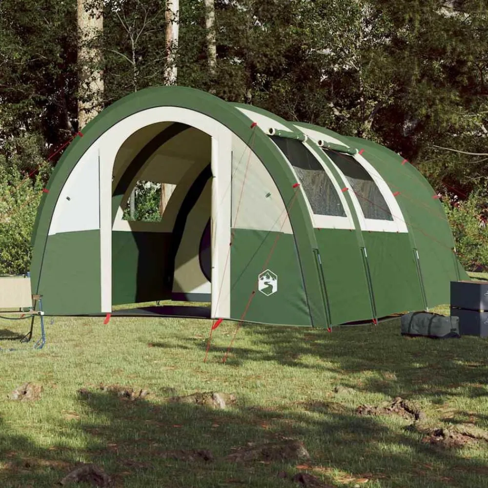 vidaXL Tienda de campaña túnel para 4 personas impermeable Verde Best