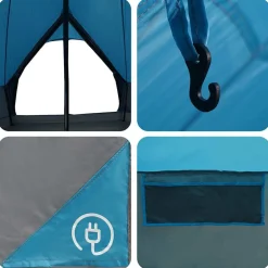 vidaXL Actividades Al Aire Libre-Tienda de campaña tipo teepee para 3 personas y gris