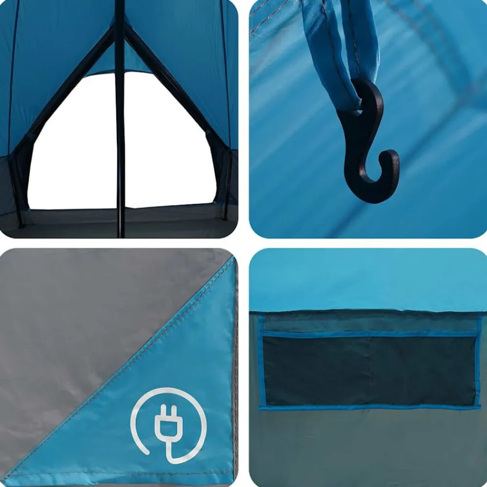 vidaXL Actividades Al Aire Libre-Tienda de campaña tipo teepee para 3 personas y gris