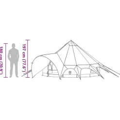 vidaXL Actividades Al Aire Libre-Tienda de campaña tipo teepee para 3 personas y gris